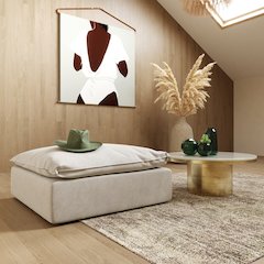 Divani Casa Garman - Modern Light Grey Ottoman