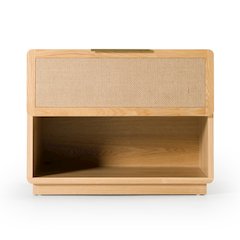 Modrest Gavin - Modern Natural Ash + Rattan Nightstand