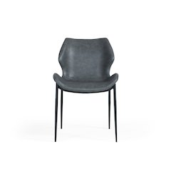 Instone - Industrial Dark Grey Eco-Leather Dining Chair (Set of 2)