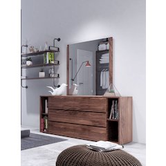 Nova Domus Jagger Modern Walnut Dresser & Mirror Set