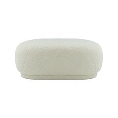 Divani Casa Kael - Contemporary White Sherpa Ottoman