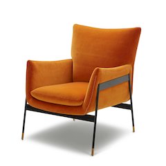 Divani Casa Joseph Modern Orange Fabric Accent Chair