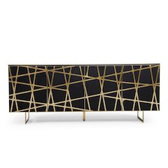 Modrest Kilson - Modern Black Oak & Champagne Gold Buffet