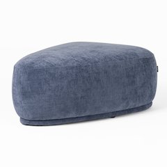 Divani Casa Kinsey - Modern Blue Large River Rock Ottoman
