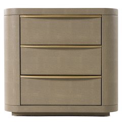 Modrest Lois - Modern Beige Shagreen + Brass Nightstand