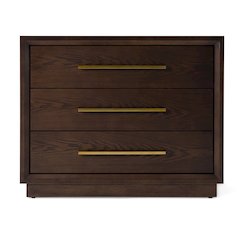 Modrest Manhattan - Contemporary Brown Oak and Gold Nightstand