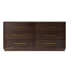 Modrest Manhattan - Contemporary Brown Oak and Gold Dresser