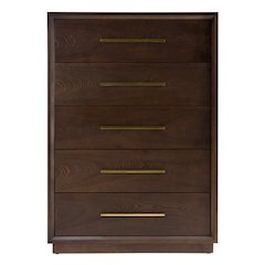 Modrest Manhattan - Contemporary Brown Oak and Gold Chest
