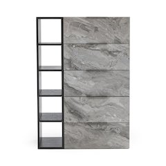 Nova Domus Maranello - Modern Grey Wash & Faux Marble Chest