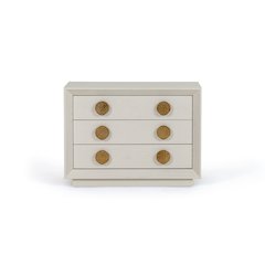 Modrest Marjorie - Modern Cream & Brushed Gold Nightstand