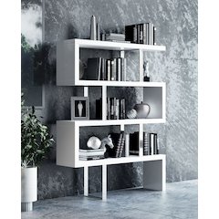 Maze Modern White High Gloss Bookcase