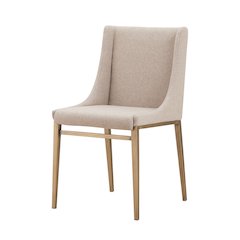 Modrest Mimi - Contemporary Beige + Brass Dining Chair (Set of 2)