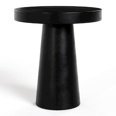 Desoto - Modern Black Concrete Round End Table