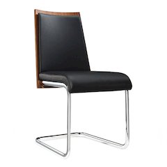 Morgan - Modern Black and Walnut Dining Chair (Set of 2)