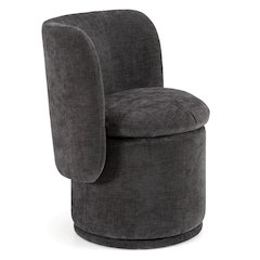 Norris - Modern Dark Grey Fabric Swivel Dining Chair