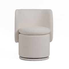 Divani Casa Norris - Modern Ivory Fabric Swivel Dining Chair