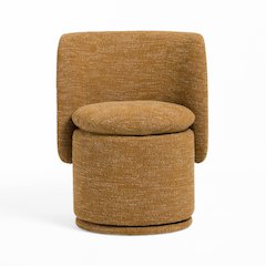 Divani Casa Norris - Modern Mustard Fabric Swivel Dining Chair