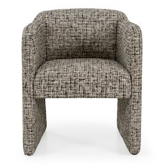 Oldford - Modern Beige + Black Fabric Dining Chair