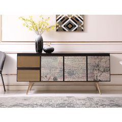 Modrest Phelan - Modern Smoked Ash & Brass Buffet