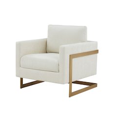 Modrest Prince - Contemporary Cream + Gold Fabric Accent Chair