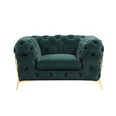 Divani Casa Quincey - Transitional Emerald Green Velvet Chair
