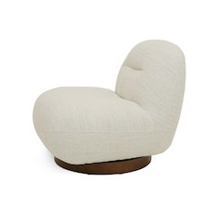 Modrest Renee - Modern Cream Fabric Swivel Chair