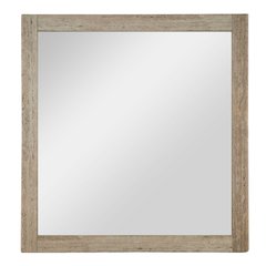 Roma - Modern Faux Travertine Gold Mirror