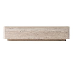 Roma - Modern Faux Travertine Rectangular Coffee Table