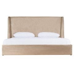 Roma - Modern Taupe Microfiber Upholstered Eastern King Bed