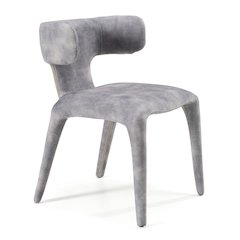 Modrest Saehee - Modern Grey-Blue Velvet Dining Chair