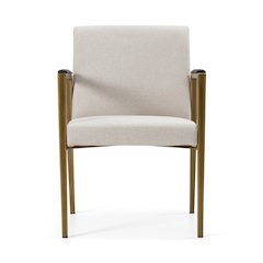 Modrest Sanders - Modern Off-White Fabric + Brass Dining Chair