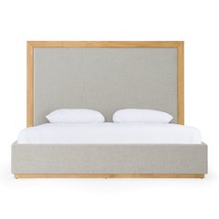 Santa Barbara - Modern Grey Fabric Natural Eastern King Bed