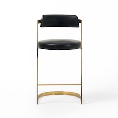 Modrest Shandra - Black Pleather + Gold Counter Stool