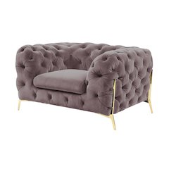 Divani Casa Sheila - Transitional Silver Fabric Chair