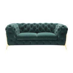 Divani Casa Sheila - Transitional Emerald Green Fabric Loveseat