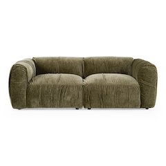 Siegal - Modern Olive Green Fabric Loveseat Sofa