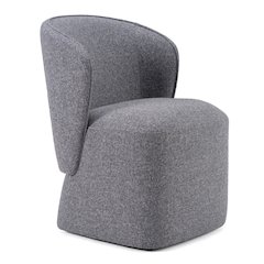 Modrest Souza - Modern Grey Fabric Swivel Dining Chair