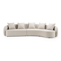 Renava Tabarca - Outdoor Beige Fabric Sectional Sofa