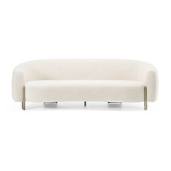 Divani Casa Thrive - Modern Beige Fabric + Antique Brass Sofa