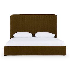 Eastern King Trieste - Modern Brown Fabric Bed