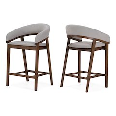 Truman - Mid-Century Modern Grey Walnut Counter Chair (Set of 2)