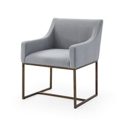 Modrest Elijah - Modern Grey & Copper Antique Brass Dining Chair