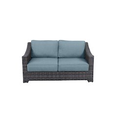 Bora Bora Wicker Rattan Love Seat With Olefin Cushion - Spa Cushion