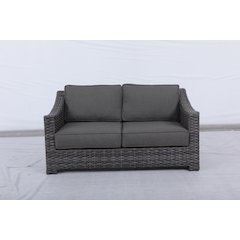 Bora Bora Wicker Rattan Love Seat With Olefin Cushion