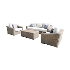 Tulum Sofa Set with White Cushion