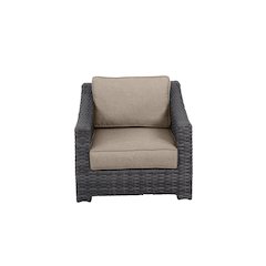 Bora Bora Wicker Rattan Club Chair with Olefin Cushion - Wheat Cushion