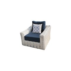 Hawaii Arm Chair with Blue Cushion