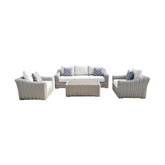 Hawaii Sofa Set with White Cushion