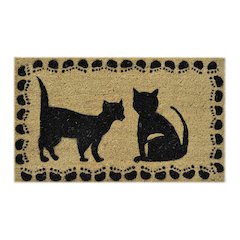 Two Cats Doormat in Coir/PVC Material