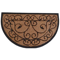 Swirls and Twirls Half Round Doormat in Coir/ Rubber Material